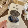 Pinza de Pelo Ovalada a Cuadros Estilo Coreano y Japonés con un Toque Elegante y de Alta Gama para Niñas, Adecuada para Fijar Cabello Suelto y Flequillo