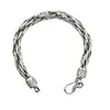 Suministro de fábrica pulsera de plata de ley retro dominante punk simple hebilla ovalada pulsera de hombre plata 925 para novio