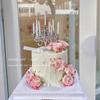 Candelabro de Plata Vintage Adornos Decorativos para Pastel Diosa de las Hadas Vela de Cumpleaños Flor de Rosa Mariposa Enchufe para Hornear