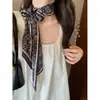 Bufanda Larga de Seda con Flor de Anacardo para Mujer Verano Delgada Retro de Gama Alta Pañuelo para el Cuello Elegante Accesorios para la Cintura