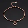 Tobillera de Hueso de Serpiente con Baño de Oro Rosa Simple Estilo Coreano No se Desvanece Moda Femenina Moderna Distintiva Tobillera de Acero de Titanio para Primavera y Verano