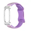 Para Google Galaxy Fitbit Air Borda de Relógio de Metal Blindado Pulseira de Relógio de Silicone Embossado de Duas Cores