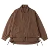 Chaqueta de moda retro estilo japonés Rumeng con retazos, tipo dos piezas, cuello alto para hombre, abrigo cortavientos para exteriores de otoño, corte holgado, para commuting