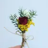 Mini Buquê de Flores Secas Transfronteiriço de 12cm Noiva Madrinha Lapela de Casamento Decoração de Caixa de Presente Flor Eterna Lembrança