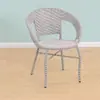 Silla de Ratán con Respaldo Tejido para Balcón, Silla de Ocio para Uso Doméstico, Adecuada para Apartamentos Pequeños, Patio Exterior, Personas Mayores y Juego de Sillas para Mesa de Té