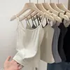 Camisole Curta Racerback Puramente Sexy e Estilosa 2026 Verão Feminino Sem Mangas Cor Sólida que Cobre os Seios Laterais