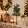 Galhos longos de abeto artificial e pinho noblesse, galhos de pinho de Natal verdes artificiais, acessórios para arranjos florais, pinho para decoração de piso em vaso de Natal