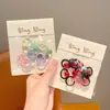 Goma para el pelo trenzada estilo coreano con lazo de perla plateada para niñas, no daña el pelo, anillo pequeño para el pulgar, personalización para bebés