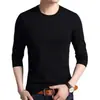 Camiseta de Manga Larga para Hombre 2022, Camiseta Básica de Cuello Redondo, Ropa Interior para Estudiantes, Camiseta de Color Sólido, Top de Otoño de Moda, Camiseta Elástica