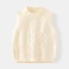 Nuevo Otoño para Niños Cálido Jersey Chaleco de Lana Moda Trendy Cuello Redondo Sin Mangas Azul Marino Jersey Chaleco Noulet