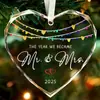 Spot Transfronteiriço 2025 Novo Cristal de Vidro Coração Casal Presente de Casamento Decoração de Árvore de Natal Pingente