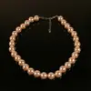 Collar Exagerado de Perlas de Colores para Mujer Moda Geométrico Redondo Choker Cadena para Clavícula Joyería Transfronteriza Europea y Americana Cadena