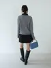 Pantalones Falda de Lentejuelas Negros con Abertura Lateral para Mujer, Falda Corta de Lana Gruesa Ajustada al Cadera de Línea A para Figuras Pequeñas 11102