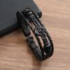 Pulsera con hebilla de aleación de estilo punk oscuro para hombre, pulsera con personalidad de aventura con timón cruzado transfronterizo europeo y americano