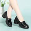 Zapatos de Madre de Suela Suave de Otoño, Zapatos de Tacón Grueso Cómodos de Una Sola Pieza, Zapatos de Cuero para Mujer con Plataforma Impermeable de Suela Gruesa, Zapatos de Tacón Medio-Alto para Mujer, Dropshipping