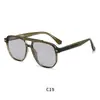Gafas de Nuevo Estilo Transfronterizas de Doble Puente Sensación de Alta Gama Vacaciones Sensación de Alta Gama Lentes Planos Antiluz Azul Gafas de Sol con Varilla Insertada de Propionato TR