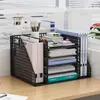 Estante de almacenamiento para escritorio de oficina estante de almacenamiento de archivos caja de almacenamiento colección de artículos de oficina soporte metálico para libros de escritorio de oficina