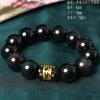 Pulsera de Ágata Roja Natural para Hombre al por Mayor, Pulsera de Piedra Negra con Cuentas de Buda de Seis Caracteres Grabadas para Mujer, Joyería de Mano Retro Estilo Étnico al por Mayor