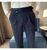 Pantalones de traje de negocios casual finos para hombre Naples, primavera y otoño, corte slim, hasta el tobillo