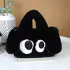 Bolso Bandolera de Peluche de Perro de Ojos Grandes con Cadena Imitación de Piel de Conejo Rex Bolso Tote Infantil para Todas las Estaciones Bolso de Mano de Dibujos Animados Moderno y Versátil
