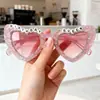 2025 Nuevas Gafas de Sol Love Transfronterizas de Amazon Letra de Diamante para Hombres y Mujeres Gafas con Forma de Corazón para Fiesta Venta al por Mayor en Stock