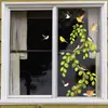 Fun-b273 Planta Verde Fresca Enredadera Pájaro Exterior Balcón Ventana de Cristal Pegatina Decoración Embellecimiento Hogar