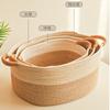 Cesta de almacenamiento de cuerda de algodón simple de estilo nórdico, cesta de almacenamiento de juguetes para niños, barril de almacenamiento tejido para el hogar, caja de almacenamiento de artículos diversos