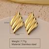 Pendientes de Hojas de Acero Inoxidable Chapados en Oro Estilo INS Moda Pendientes Distintivos de Hojas de Acero Inoxidable Pendientes Europeos y Americanos