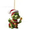 Novo produto transfronteiriço, pingente de carro verde para cachorro de Natal, decoração de árvore de Natal, decoração de casa para feriados