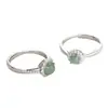 Anillo Estrella de Jade Agua Azul Jin Hongyu para Mujer Plata de Ley 925 Retro Nuevo Chino de Alta Gama Micro-incrustado Zirconia
