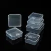 Caja de Almacenamiento Cuadrada de PP Transparente Elevada con Tapa Caja de Almacenamiento Cuadrada a Prueba de Polvo para Piezas Artículos Pequeños Caja de Material Organizador
