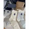 Meias de Urso Cartoon para Primavera e Verão para Mulheres, Meia-Calça Listrada Retrô Estilo College, Versão Coreana Fofa, Meias Esportivas de Exterior Estilo Japonês Ins
