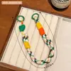 Colgante de Cordón Multifuncional de Colores, Correa Personalizada Anticaída para Teléfono, Llavero, Correa Larga Tejida Trendy de Dopamina para Bolso