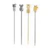Pinchos de Fruta de Acero Inoxidable Personalizados con Forma de Piña, Agujas para Pasteles, Repostería, Ensaladas de Frutas, Decoración de Bar, Pinchos Creativos para Cócteles