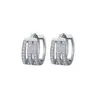 Brincos de Círculo Multicamadas Damira Feminino Prata Esterlina S925 Moda Personalidade Brincos Três Fileiras Zircônia Em estoque Atacado