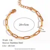 Moda Europea y Americana Simple Personalizado Pulsera de Acero de Titanio Joyería Cadena de Eslabones Tipo Clip de Papel de Acero Inoxidable Chapado en Oro de 18 Quilates Cadena para la Cintura para Mujer
