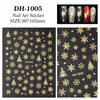 Adesivos de Unha de Natal com Glitter Dourado Adesivos Planos Boneco de Neve Natalino DIY Acessórios para Nail Art Estilo Dh