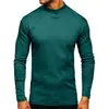 Camiseta interior negra de alta gama para hombre, de manga larga, corte ajustado, con cuello, adecuada para primavera y otoño