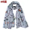 Versión coreana de moda primavera y verano flor de ciruelo algodón Bufanda para mujer al por mayor pañuelo para la cabeza pañuelo chal suministro en stock