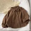 Estilo Artístico~Camisas de Manga Longa para Meninos Coreanos Primavera/Outono 2026 Novo Estilo Camisas para Meninas Tops para Bebês Cardigans Infantis