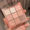 Muge Leen Paleta de Sombras de Ojos de Nueve Colores Mate Perlado Polvo Ahumado Rosa Color Melocotón Tierra Color Té con Leche Asequible Paleta de Sombras de Ojos Ins