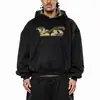 Moletom com Capuz e Bolso Casual Diário Outono Europeu e Americano Estampa Camuflada Pulôver Top Oversized