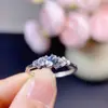 Anillo de Aguamarina Natural con Partículas Vítreas Finas, Luz Azul Fuerte, Plata 925, Incrustado Finamente 3*5mm, Venta Directa de Fábrica