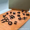Amazon Pendientes para Hombre y Mujer, Clips para Orejas, Set de Pendientes de Cruz con Circonita, Pendientes Estilo Hip-Hop