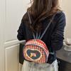 Estilo Tweed Ins 2025 Nueva Moda Trendy Bolso de Cadena Acolchado Versátil para Viaje Bolso de Mujer Mini Mochila