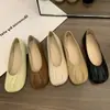 Sapatos Suaves de Brisa Noturna com Solado Plano para Mulheres, Sapatos com Solado Macio Que Não Cansam os Pés, Sapatos Tipo Colher de Feijão Verde