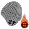 Gorro de invierno para hombre, tejido para exteriores, forrado con vellón, grueso, para ciclismo, de lana, cálido, para exteriores, con protección auditiva, para comercio exterior.
