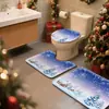 Decoração de Natal Flanela Tapete de Chão para Banheiro Porta do Banheiro Vaso Sanitário Tapete para Vaso Sanitário Tapete Absorvente Antiderrapante