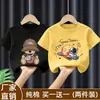 Camiseta de Manga Curta para Meninos Algodão Puro 2026 Novo Estilo de Verão Roupas de Verão Infantis Camiseta Média e Grande para Crianças Blusa Fina Marca da Moda Roupas Infantis