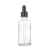 Botella de aceite de esencia transparente vidrio esmerilado líquido de esencia botella para rellenar botella con gotero de cabeza de goma muestra cosmética botella vacía venta al por mayor